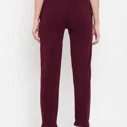 cantabil Women Printed Maroon Track Pants image 2