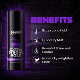 beardo XXTRA STRONG HOLD Hair Spray For Men | Lightweight & Non-Sticky Hair Styling Hair Styler image 3