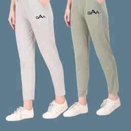 gaa Pack of 2 Women Solid Grey Track Pants-picture-24