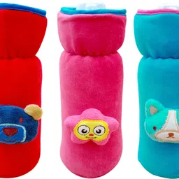 the little lookers Bottle Cover for /Wide Neck Feeders Soft Plush Stretchable Baby Feeding Bottle Cover with Easy to Hold Strap | Suitable for 260ml & 330ml (Pack of 3)-picture-25