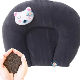 kotton candy Mustard Seeds (Rai) Pillow Velvet, Baby Head Shaping Takiya Soft Pillow Mustard Seeds Solid Baby Pillow Pack of 1 image 1