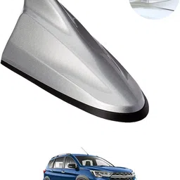 rkpsp Silver Car Shark Fin Roof Antenna(FM,AM) Radio No Drilling/Easy To Install-317 Satellite Vehicle Antenna image 1
