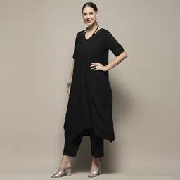 biba Women Asymmetric Suits Solid Suit image 4