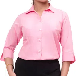 esta Women Regular Fit Solid Curved Collar Formal Shirt-picture-25