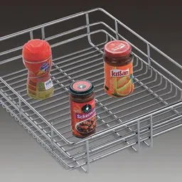 white lotus Stainless Steel Kitchen Trolley image 2