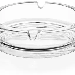 tdmm Ashtray Glass Round Cigar Cigarette Table top Ash Tray Indoor Outdoor(Pack of 1) Clear Glass Ashtray-picture-18