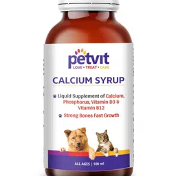 petvit Calcium Syrup with Calcium, Phosphorus, Vitamin D3 & B12 For Dog Stronger Bones, Teeth & Growth in Pet For All Age Group – 100ml Pet Health Supplements-picture-11