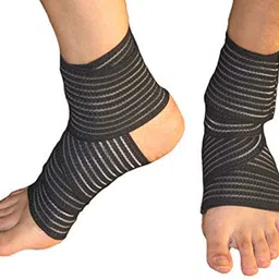 TIMA Elastic Knee Compression Bandage Wraps | Support for Ankle, Knee, Elbow Pain Relief, Sports & Workout | Can Be Used For Squats and Powerlifting | Pack of 2,(Black) image 4