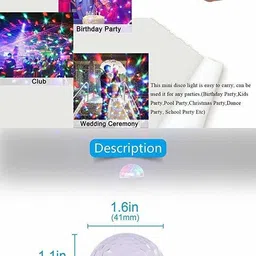 soundfire LED USB Party Lights Magic Ball for Cars/ Mobile Phones etc Car Fancy Lights image 5