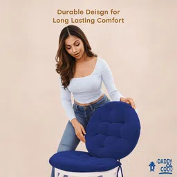 daddy cool Microfibre Cushion Pack of 2 Solid Round Velvet Cushion 20x20 Inch image 3