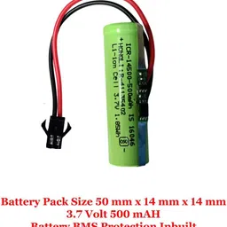 CONSONANTIAM 4-pc Toy Battery-Pack 3.7 Volt 500mAH RC Toy Car Battery SM-2P Plug for RC Cars, Game Battery image 3