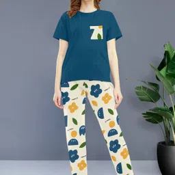 bellebird Women Night Suit Set Multicolor Printed image 4