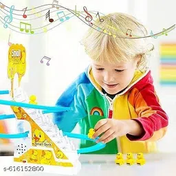 trendora Duck Slide Toy Set for Kids with Lights & Music | Automatic Duck Race Track Game image 2