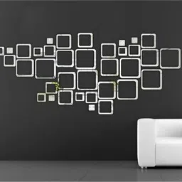 art vally 151 cm 36 silver square 3D Acrylic Stickers Mirror Stickers Wall Stickers-picture-23