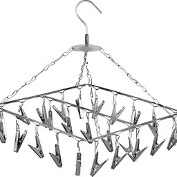 20 Clips Cloth Dryer Hanger with Clips Baby Cloth Dryer Hanger Stand Rack Steel Cloth Clips-image-93