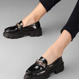 eluxe paris Women's Loafers | Patent Leather, Trendy, Comfortable,Loafers for Women & Girls Loafers For Women image 1