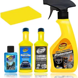 citrus power Car Polish 250ml, Wash & Wax 60ml, Chrome Cleaner 60ml, Wind Shield Cleaner 30ml, Sponge Combo-picture-10