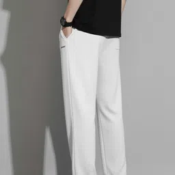 dockstreet Men Striped White Track Pants image 2