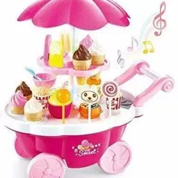 kovea Ice Cream Candy 39 PCS Pretend Play Food Dessert and Cash Trolley Set Toy image 3