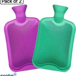 creto Pack of 2 Non-Rechargeable Rubber Durable Pain Reliever Non Electric 2 L Hot Water Bag-picture-23