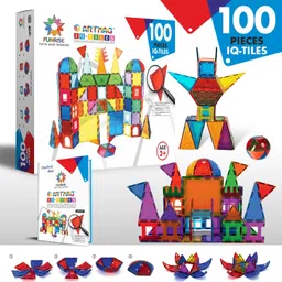 funrise Magnetic Tiles Combo Set of 100 psc image 1