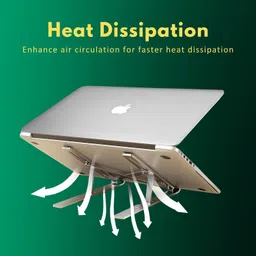 Vishanrahul 6-Angle Aluminum Laptop Stand 6-Angles Adjustable Laptop Aluminium Desk Stand Laptop Stand with Adjustable Height Compatible with Universal Laptops image 4