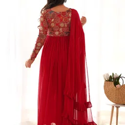 kedar fab Embroidered Georgette Stitched Anarkali Gown image 3