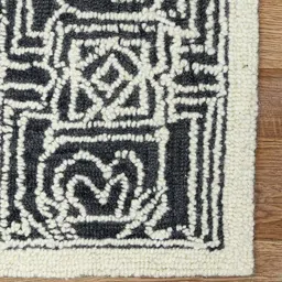 saraswati global Grey Geometric Wool 5 ft x 7 ft Hand Tufted Carpet image 5