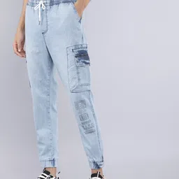 highlander Men Jogger Fit Mid Rise Light Blue Jeans image 2