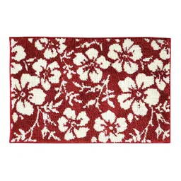 Red Floral Polyester AntiSkid Bathmat by Obsessions image 4