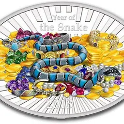 vkcoins 2013 Niue $2 Lunar Year of the Snake Lucky Oval coloured Coin Modern Coin Collection-picture-11