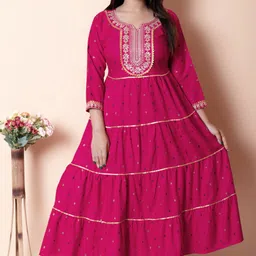 kashiscreation Embroidered Viscose Rayon Stitched Anarkali Gown image 1