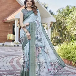 marabout Digital Print Bollywood Cotton Silk Saree-picture-21