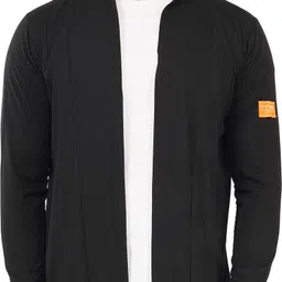 styvibe Men Straight Full Sleeve Black Shrug image 1