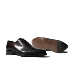 Rapawalk Burgundy & Black Handcrafted Standard Width Leather Oxfords image 2