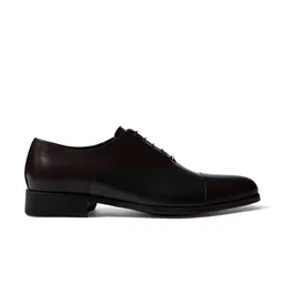 Rapawalk Burgundy & Black Handcrafted Standard Width Leather Oxfords image 2