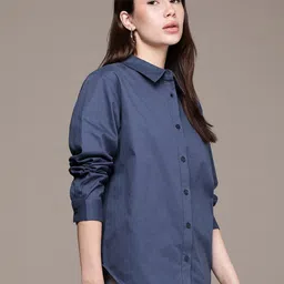 french connection Women Regular Fit Solid Casual Shirt image 2