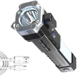 Rechargeable Hammer Torch LED Flashlight & Emergency Glass Breaker 5 modes P16 Torch-image-24