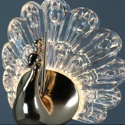 shri mahal antiques 3 LED Peackock Pendant Lights for Living Room, Bedroom - Warm White Chandelier Ceiling Lamp image 2