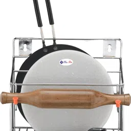 Chakla/Belan Kitchen Rack Stainless Steel 4 in 1 Chakla/Belan/Tawa/Chimta Stand Chakla/Belan Kitchen Rack Steel-image-79