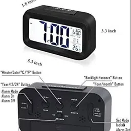 houseofmalik Analog-Digital Black Clock image 3