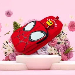 happy shopping store "Spider-Man Avengers Kids School Backpack with Pencil Case & Cartoon Keychain Perfect for Boys and Girls" Art Artificial Leather Pencil Box image 3