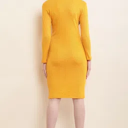 shyammc Women Bodycon Yellow Above Knee/Mid Thigh Length Dress image 2