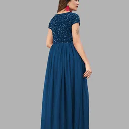 houseofcommon Embroidered Net Stitched Flared/A-line Gown image 2