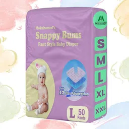 mokshamed CuddleFit Rash-Free Pant Diapers | Baby | S to XXL | 50 Pack - L-picture-14