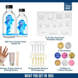 evens more Diy Resin Art Pendant Making kit With 200 Gm Epoxy Coaster Mould &More image 2