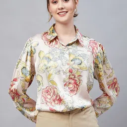 marie claire Women Regular Fit Printed Spread Collar Casual Shirt-picture-12