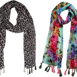 mss fashion Printed Chiffon Women Multicolor Fancy Scarf, Scarf, Stole-picture-15
