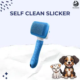 pet world Self Clean Slicker| Pet Massage Tool| Grooming Brush for Dogs| Suitable For Pets Slicker Brushes for Dog image 2