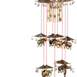 lucky n awesome Lucky Antique Elephant Wind Chimes for Positivity Peaceful Sound for Home & Gift Aluminium Windchime image 1